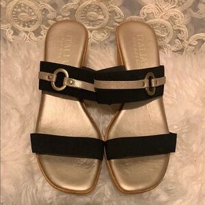 Italina Women's Sandals in Black and Gold
